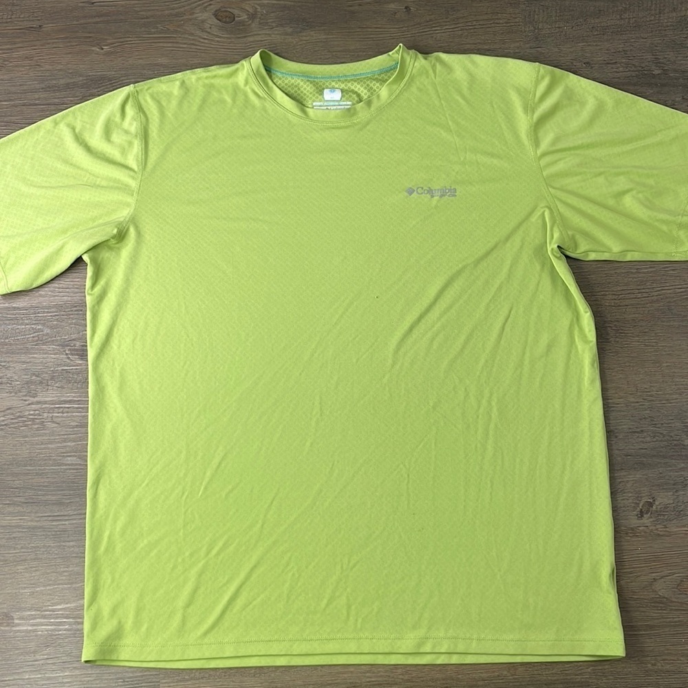 Columbia Mens PFG Green Cooling Short Sleeve Shirt, size XL